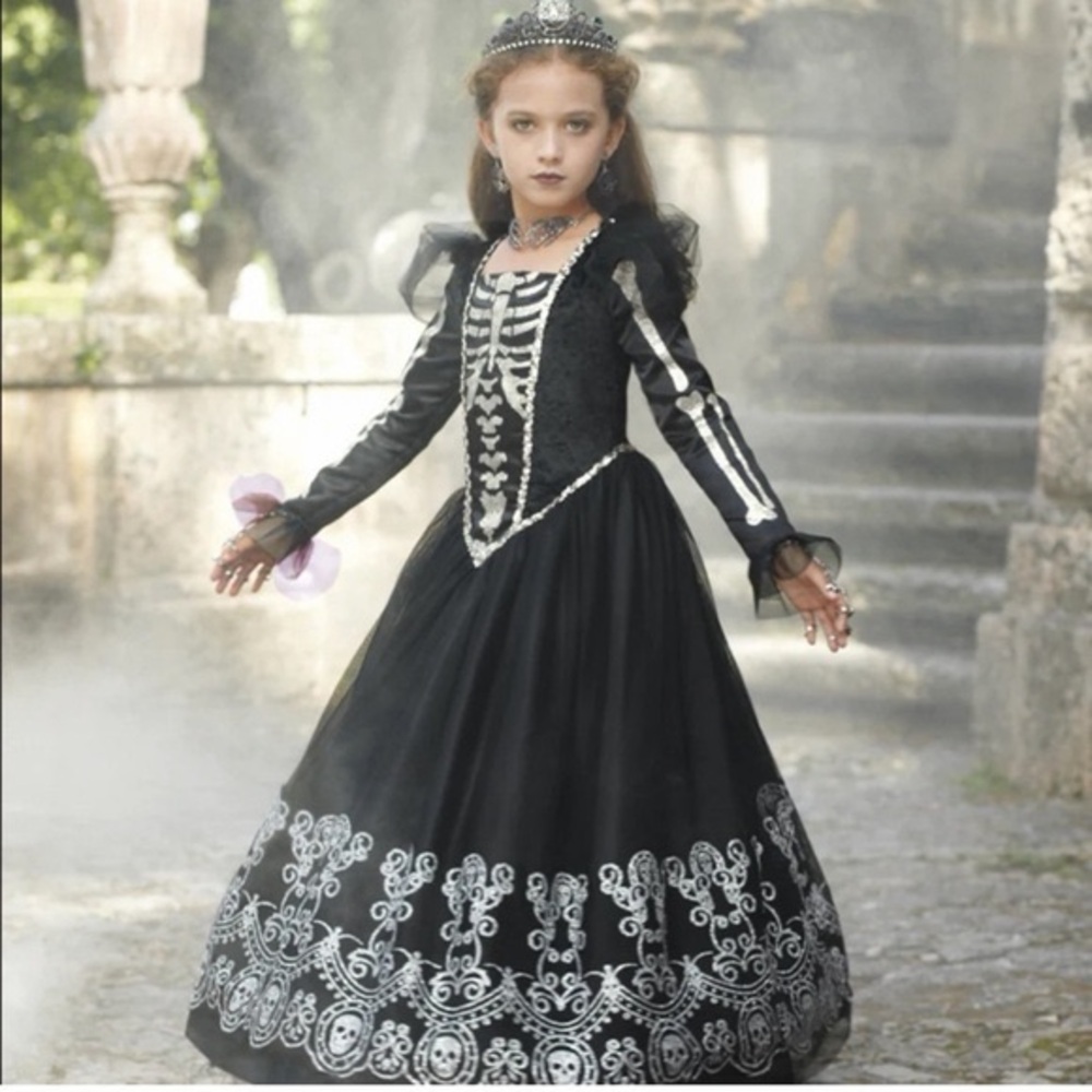 Chasing fireflies size 6 girls skeleton princess dress Halloween costume
